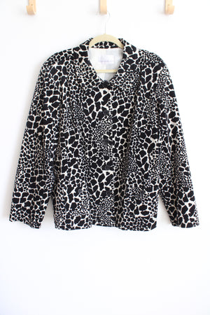 Susan Graver Giraffe Print Jacket | 2X