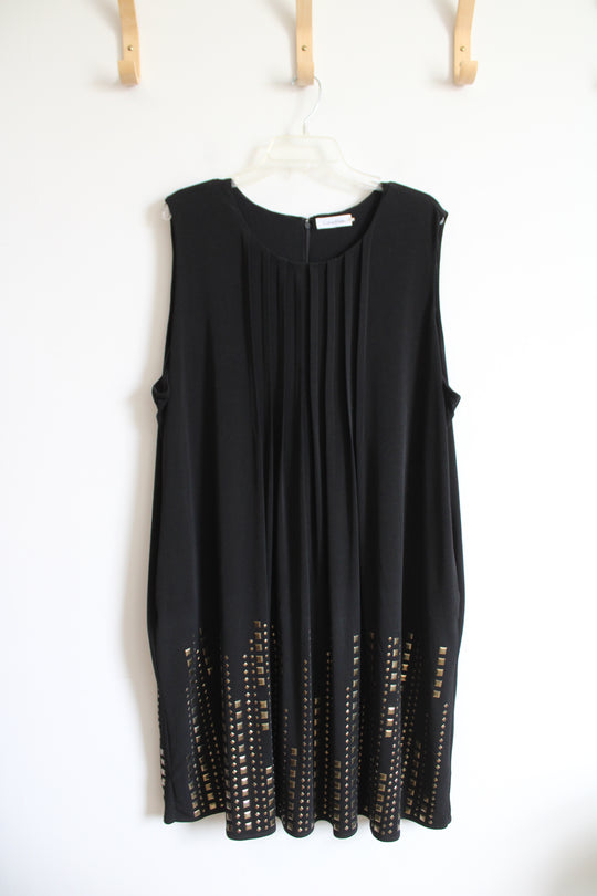 Calvin Klein Pleated Bronze Studded Dress | 3XL