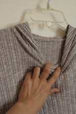 American Eagle Gray Cropped Lightweight Hoodie | M