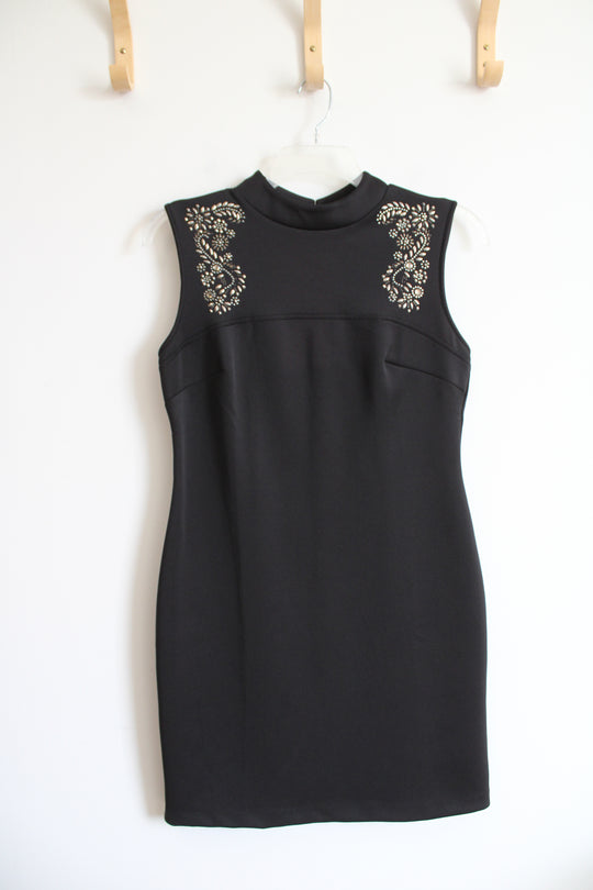 Signature Collection Black Embellished Sheath Dress | M (8/10)