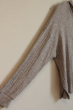 American Eagle Gray Cropped Lightweight Hoodie | M