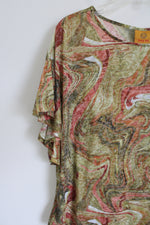 Ruby Rd. Green, Orange, & Red Patterned Top | XL