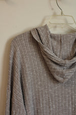 American Eagle Gray Cropped Lightweight Hoodie | M