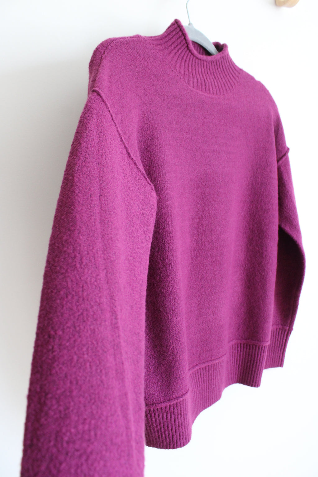 Architect Magenta Knit Mock Neck Sweater | S