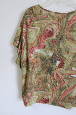 Ruby Rd. Green, Orange, & Red Patterned Top | XL