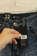 NEW Waime New York Medium Wash Distressed Skinny Jeans | 32 x 31