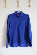 Under Armour Cobalt Blue Lined Blue 1/4 Zip Jacket | XL