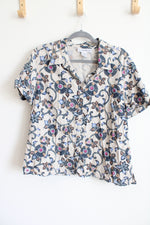 Sag Harbor Linen Blend Patterned Top | XL