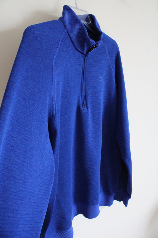 Under Armour Cobalt Blue Lined Blue 1/4 Zip Jacket | XL