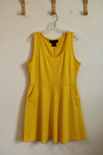 Kardashian Kollection Yellow Fit and Flare Dress with Pockets | XL
