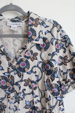 Sag Harbor Linen Blend Patterned Top | XL