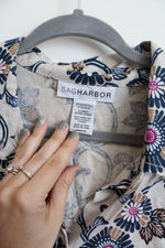 Sag Harbor Linen Blend Patterned Top | XL