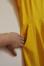 Kardashian Kollection Yellow Fit and Flare Dress with Pockets | XL