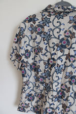 Sag Harbor Linen Blend Patterned Top | XL
