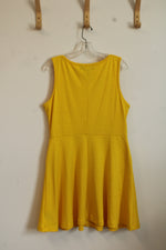Kardashian Kollection Yellow Fit and Flare Dress with Pockets | XL