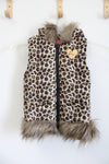 Betsy Johnson Leopard Print Faux Fur Puffer Vest | 6X