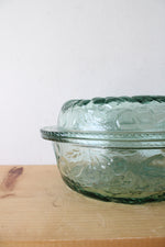 Vintage Libbey Orchard Fruit Green Covered Casserole Dish