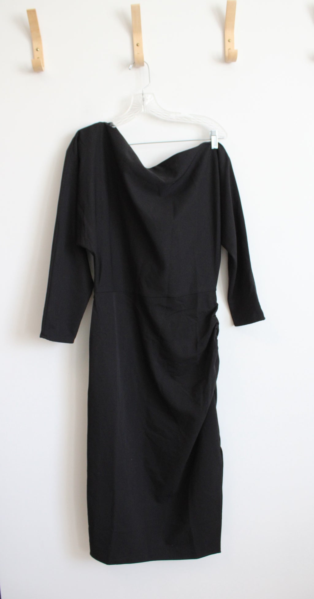 NEW H&M Black Long Sleeved One Shoulder Dress | M
