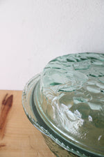 Vintage Libbey Orchard Fruit Green Covered Casserole Dish