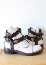 Coach Chalk Cream Oxblood Rare Moto Cut Out Bootie | Size 7.5