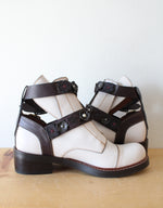 Coach Chalk Cream Oxblood Rare Moto Cut Out Bootie | Size 7.5