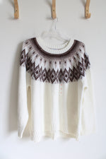 NEW Old Navy Cream Brown Fair Isle Sweater | XL
