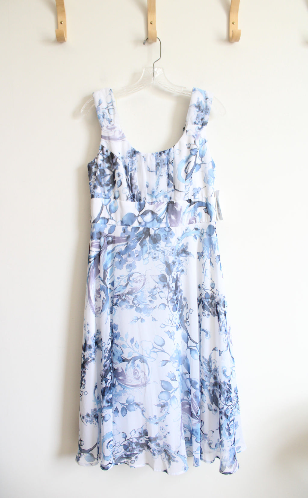 NEW Connected Apparel Blue & White Floral Midi Dress | 10