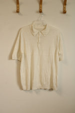 Anderson and Shepherd White Linen Polo | M