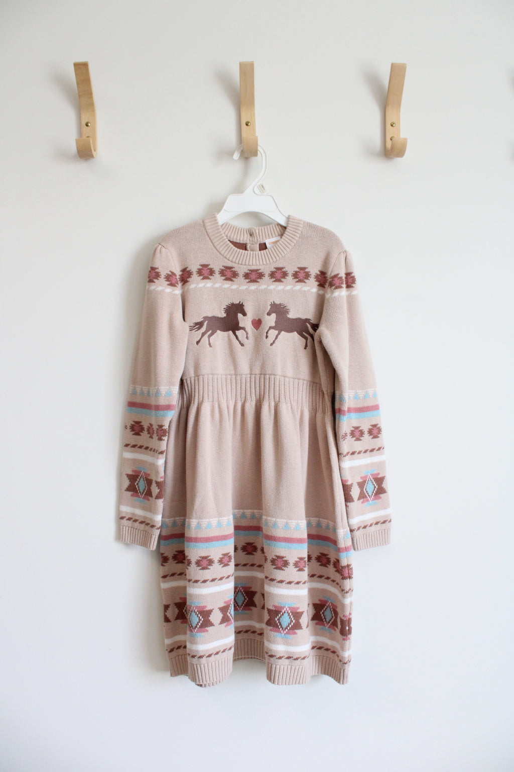 Gymboree Tan Aztec Horse Sweater Dress | Youth 8