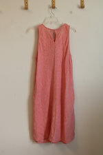 Lands' End Coral Linen Sleeveless Dress | L-T