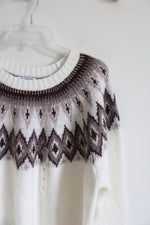 NEW Old Navy Cream Brown Fair Isle Sweater | XL