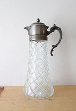 Vintage Cut Glass Silver Plated Claret Pitcher