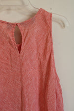 Lands' End Coral Linen Sleeveless Dress | L-T