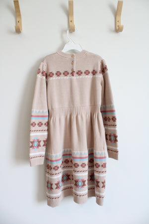 Gymboree Tan Aztec Horse Sweater Dress | Youth 8