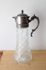 Vintage Cut Glass Silver Plated Claret Pitcher