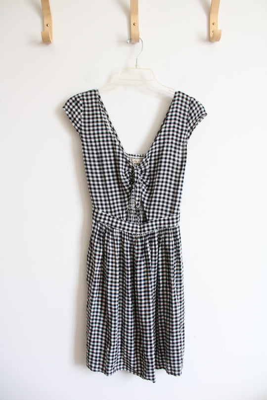 Hollister Blue & White Gingham Keyhole Dress | S