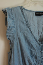 Lane Bryant Denim Maxi Dress with Ruffles | 14