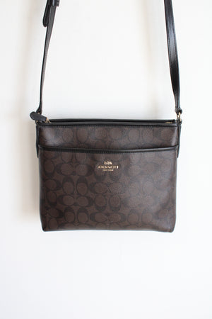 Coach Black & Brown Signature Crossbody Bag – Jubilee Thrift