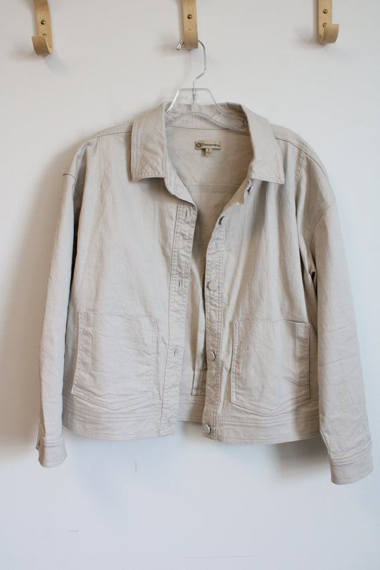 Democracy Beige Denim Jacket | S
