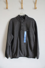 NEW Eddie Bauer Gray Fleece Lined 1/4 Buttoned Jacket | L