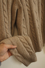 Hackett London Tan Moreno Cashmere Cable Knit Sweater | M
