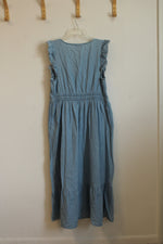 Lane Bryant Denim Maxi Dress with Ruffles | 14