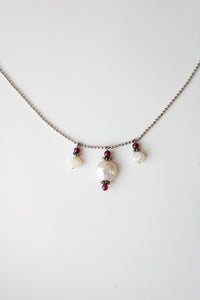 Genuine Baroque Pearl & Red Beaded Necklace