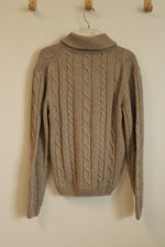 Hackett London Tan Moreno Cashmere Cable Knit Sweater | M
