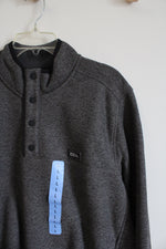 NEW Eddie Bauer Gray Fleece Lined 1/4 Buttoned Jacket | L