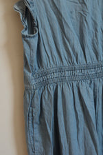 Lane Bryant Denim Maxi Dress with Ruffles | 14