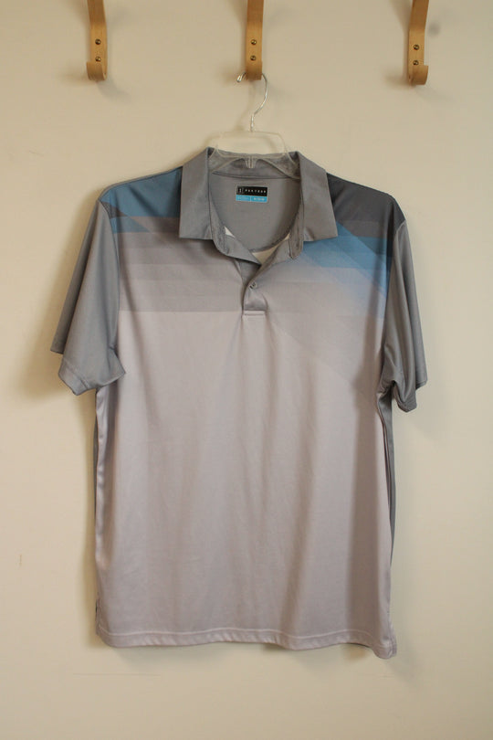 PGA Tour Gray and Blue Athletic Polo Shirt | XL