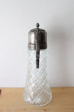 Vintage Cut Glass Silver Plated Claret Pitcher