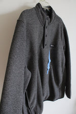 NEW Eddie Bauer Gray Fleece Lined 1/4 Buttoned Jacket | L