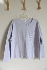 NEW Gap Lavender Waffle Knit Pocket Long Sleeved Top | XXL